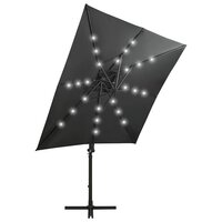Zweefparasol met paal en LED-verlichting 250 cm antracietkleur 4