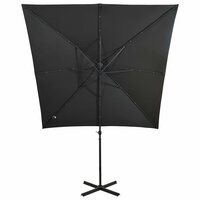 Zweefparasol met paal en LED-verlichting 250 cm antracietkleur 5