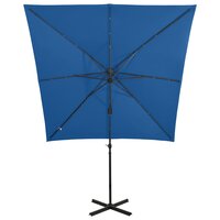 Zweefparasol met paal en LED-verlichting 250 cm azuurblauw 5