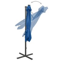 Zweefparasol met paal en LED-verlichting 250 cm azuurblauw 6