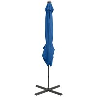 Zweefparasol met paal en LED-verlichting 250 cm azuurblauw 7