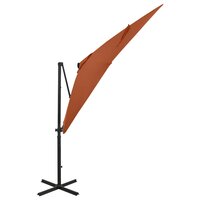 Zweefparasol met paal en LED-verlichting 250 cm terracottakleur 2