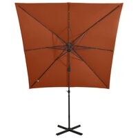 Zweefparasol met paal en LED-verlichting 250 cm terracottakleur 5