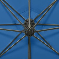 Zweefparasol met paal en LED-verlichting 300 cm azuurblauw 8