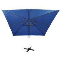Zweefparasol met paal en LED-verlichting 300 cm azuurblauw 5