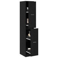 Apothekerskast Zwart eiken 30 x 41 x 174.5 cm Bewerkt hout 3