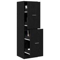 Apothekerskast Zwart eiken 40 x 41 x 144.5 cm Bewerkt hout 3