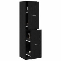 Apothekerskast Zwart eiken 40 x 41 x 174.5 cm Bewerkt hout 3