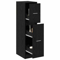 Apothekerskast Zwart eiken 30 x 41 x 118 cm Bewerkt hout 3