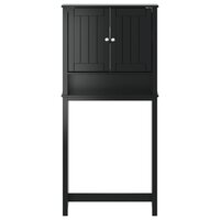Wasmachinekast BERG 76x27x164,5 cm massief hout zwart 3