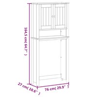 Wasmachinekast BERG 76x27x164,5 cm massief hout zwart 8