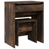Kaptafel met krukje 60x40x113,5 cm gerookt eikenkleurig 2