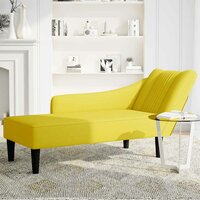Chaise longue met rechterarmleuning fluweel geel 3