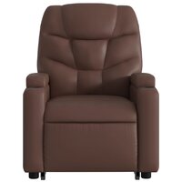 Sta-op-fauteuil verstelbaar kunstleer bruin 9