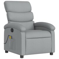 Massagestoel met lichtgrijze stof 3