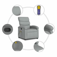 Massagestoel met lichtgrijze stof 8
