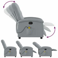 Massagestoel met lichtgrijze stof 7
