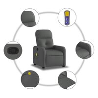 Massagestoel in donkergrijze stof 6
