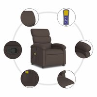 Massagestoel verstelbaar stof donkerbruin 8