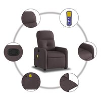 Massagestoel verstelbaar stof donkerbruin 6