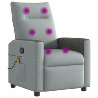Massagestoel verstelbaar stof lichtgrijs 7