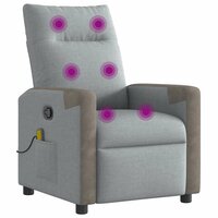 Massagestoel verstelbaar stof lichtgrijs 7