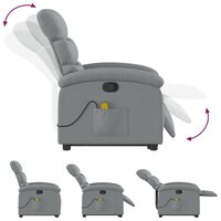 Sta-op-massagestoel verstelbaar stof lichtgrijs 7