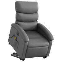 Sta-op-massagestoel elektrisch kunstleer grijs 3