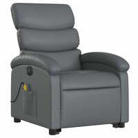 Sta-op-massagestoel elektrisch kunstleer grijs 4