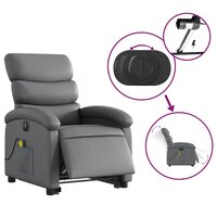 Sta-op-massagestoel elektrisch kunstleer grijs 6