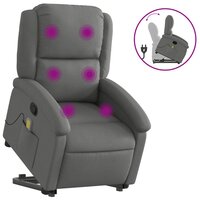 Sta-op-massagestoel verstelbaar stof donkergrijs 2