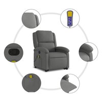 Sta-op-massagestoel verstelbaar stof donkergrijs 8
