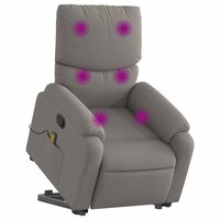 Sta-op-massagestoel verstelbaar stof taupe 3