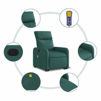 Sta-op-massagestoel verstelbaar stof donkergroen 8