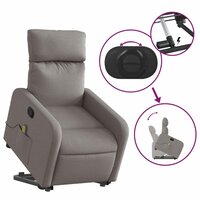 Sta-op-massagestoel verstelbaar stof taupe 6