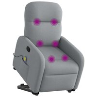 Sta-op-massagestoel verstelbaar stof lichtgrijs 3
