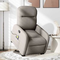 Sta-op-massagestoel verstelbaar stof taupe 2