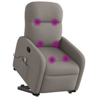 Sta-op-massagestoel verstelbaar stof taupe 3
