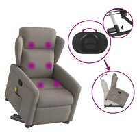 Sta-op-massagestoel verstelbaar stof taupe 8