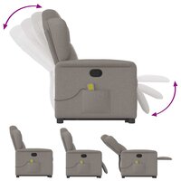 Sta-op-massagestoel verstelbaar stof taupe 9