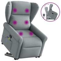 Sta-op-massagestoel verstelbaar stof lichtgrijs 9