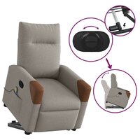 Sta-op-massagestoel verstelbaar stof taupe 9