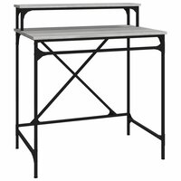 Bureau 80x50x90 cm bewerkt hout en ijzer grijs sonoma eiken 2