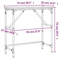 Wandtafel 75x32x75 cm bewerkt hout sonoma eikenkleurig 9