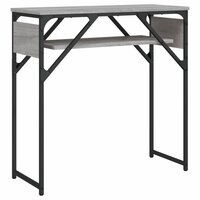 Wandtafel met schap 75x30x75 cm bewerkt hout grijs sonoma 2