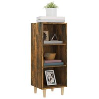 Dressoir 34,5x32,5x90 cm bewerkt hout gerookt eikenkleurig 4