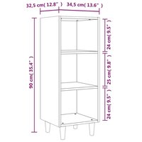 Dressoir 34,5x32,5x90 cm bewerkt hout gerookt eikenkleurig 7