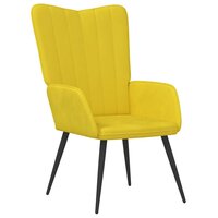 Relaxstoel fluweel mosterdgeel 2