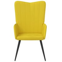 Relaxstoel fluweel mosterdgeel 3