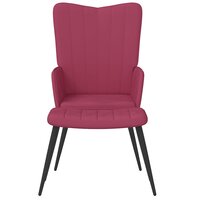 Relaxstoel met voetenbank fluweel wijnrood 3